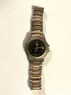 Seiko men's waterproof watch used, gold and silver