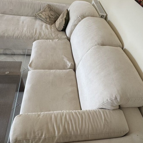 Corner sofa white used, dimensions 2.40 x 2.00 m