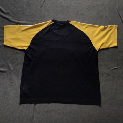 Adidas men's short-sleeve shirt like new, dark blue and yellow, size M