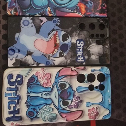 Samsung S22 Ultra phone cases pack of 4 with Stitch design, one used red TPU