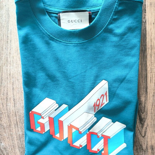 Gucci T-shirt like new, size XXL, petrol blue-green