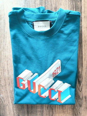 Gucci T-shirt σε άριστη κατάσταση, μέγεθος XXL, μπλε-πράσινο