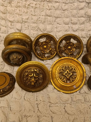 Vintage metal knobs set used with antique designs