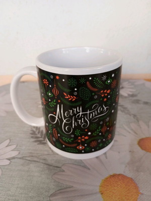 Christmas mug new, height 9.5 cm