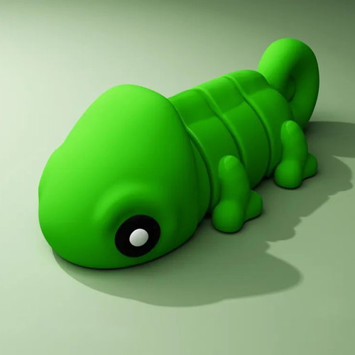 Cute Flexi Pets Chameleon 3D Printed Keychain and Toy