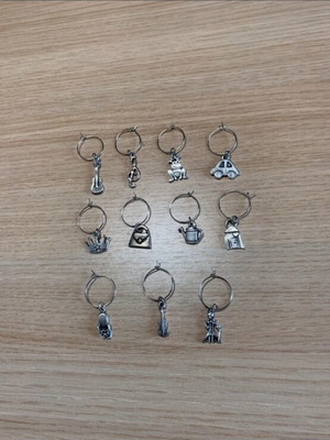 Charms for earrings like new, silver color