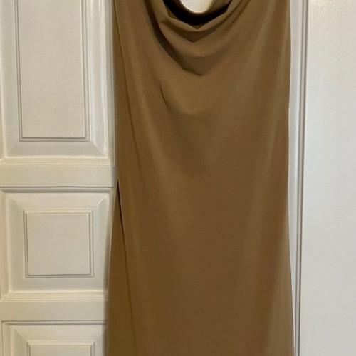 Draped Beige Dress with Open Back like new, one size