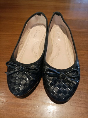 Ballet flats black size 39 with checkered patent and matte design