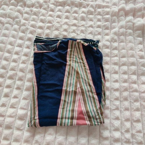 Top blouse Anel geometric design S like new, blue and pink