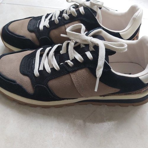 Zara women's sneakers used, size 41, black and beige