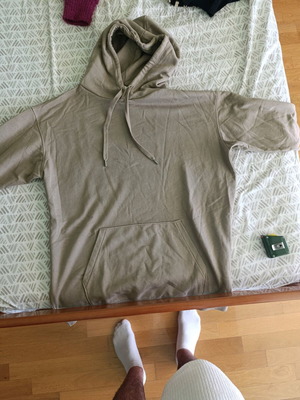 Beige hoodie like new, size L