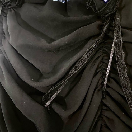 Gothic skirt with underbust corset PunkRave like new, black and blue