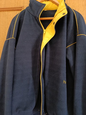 Hager men's fleece jacket like new, blue and yellow, XL