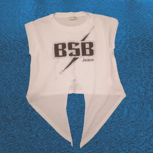 BSB Jeans sleeveless top with strass logo