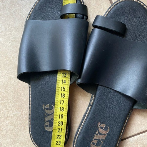 Exe black flat summer shoes size 38 like new