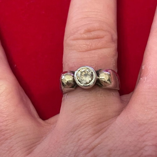 Silver gold ring 925 585 used, size 57