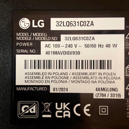 Motherboard for LG 32LQ631C0ZA 32'' TV like new