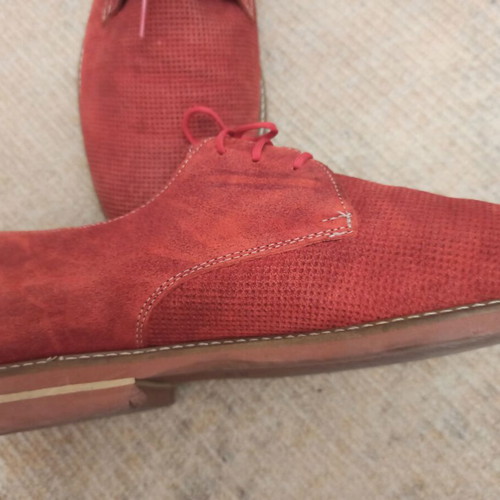 Damiani leather suede men's shoes used, red, size 42