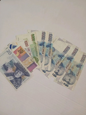 Banknotes used from Italy, Macedonia and Sweden