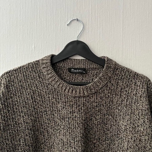 Vintage oversized wool sweater like new, beige and brown, size L