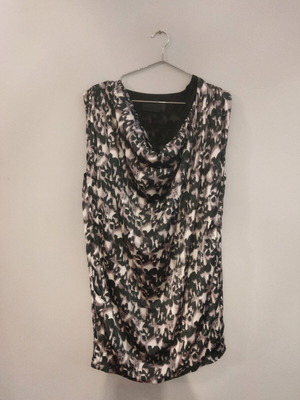 Gestuz dress-blouse like new with animal print, black and beige