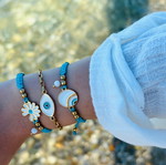 Bracelets with steel elements and macrame weave new