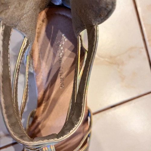 Sandal like new, silver iridescent, size 37