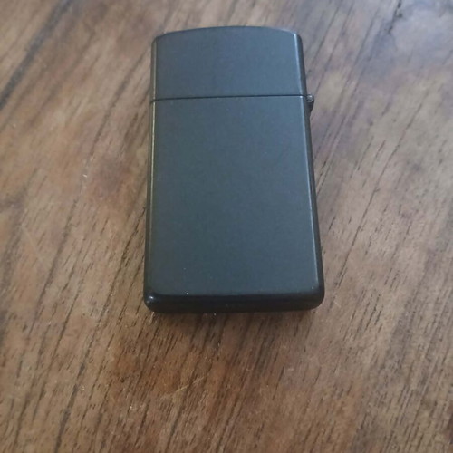 Zippo Classic Black Matte lighter used with red outline small size