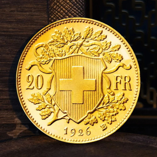 Swiss Gold Lira Coin 1926 24K 20 Francs Museum Quality Replica