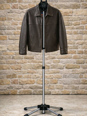 Men's leather jacket GANT used, short, brown, size 56