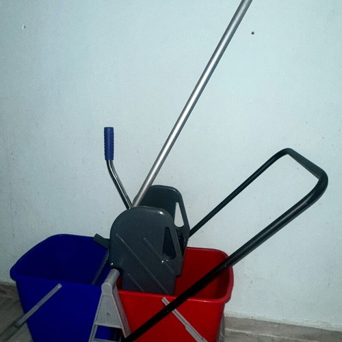 Mop trolley with double bucket and wringer, new