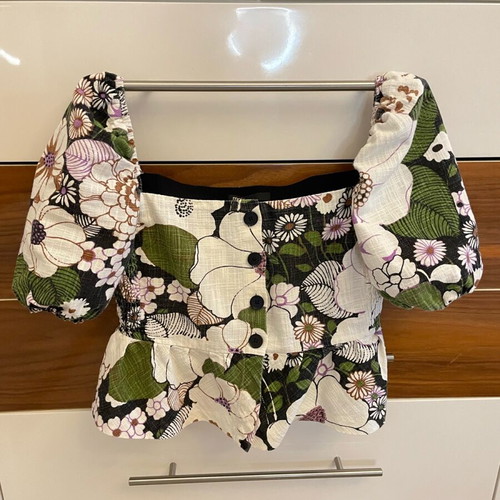 Maje top and linen skirt set like new, size M