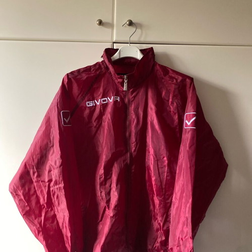 Givova windbreaker jacket burgundy size S new with hood