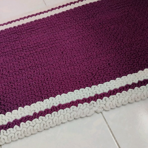 Handmade knitted rug like new, 180x65 cm, pure wool