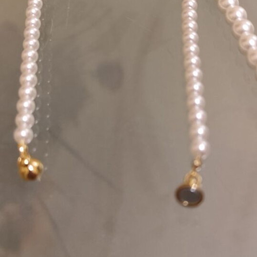 Two pearl necklaces with stainless steel magnetic clasp, new