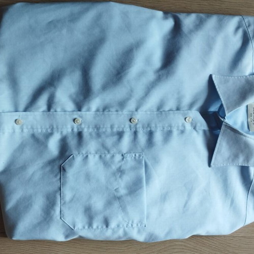 Christian Berg men's light blue non-iron dress shirt, L