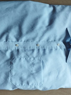 Christian Berg men's light blue non-iron dress shirt, L