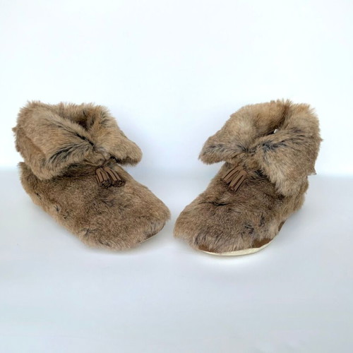 Pottery Barn PB Teen Wolf Booties slippers synthetic fur new size XL
