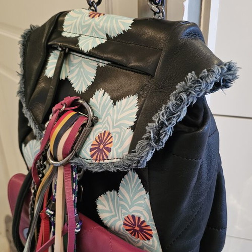 Diesel backpack used, black and multicolor