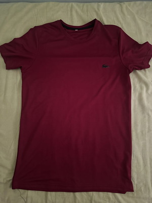 Lacoste men's short-sleeve T-shirt S-M, burgundy