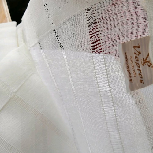 Viopros gauze curtains ecru color new, set of 2, 140x229 cm