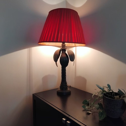 Calèche table lamp used brass with lampshade