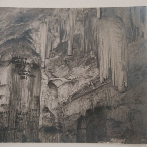 Postcard Paros Spilaion Antiparou black and white used