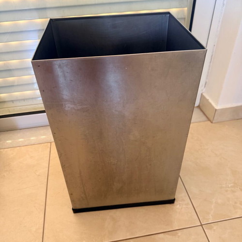Square open trash bin inox satin finish 40LT used