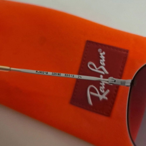 Ray-Ban kids aviator sunglasses with white frame and pink lenses
