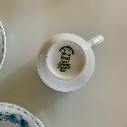 Ionia Hellas Porcelain Set 4 Coffee Cups with Saucers like new