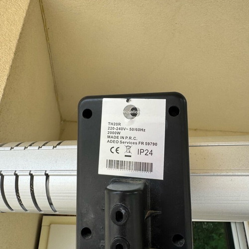 Heater with stand used, height 2 m, needs bulb