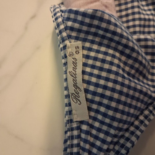 Regalinas sleeveless blue and white check dress