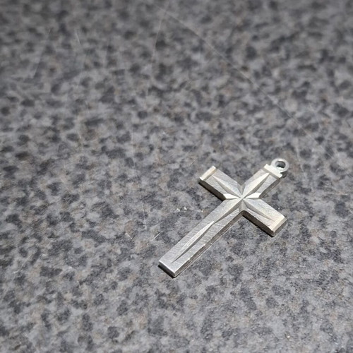 Silver Cross Pendant 950 with Embossed Star like new