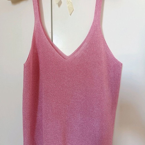 MNG metallic blouse like new, pink, size S